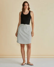 Betty Basics Retreat Skirt - White/Black Stripe