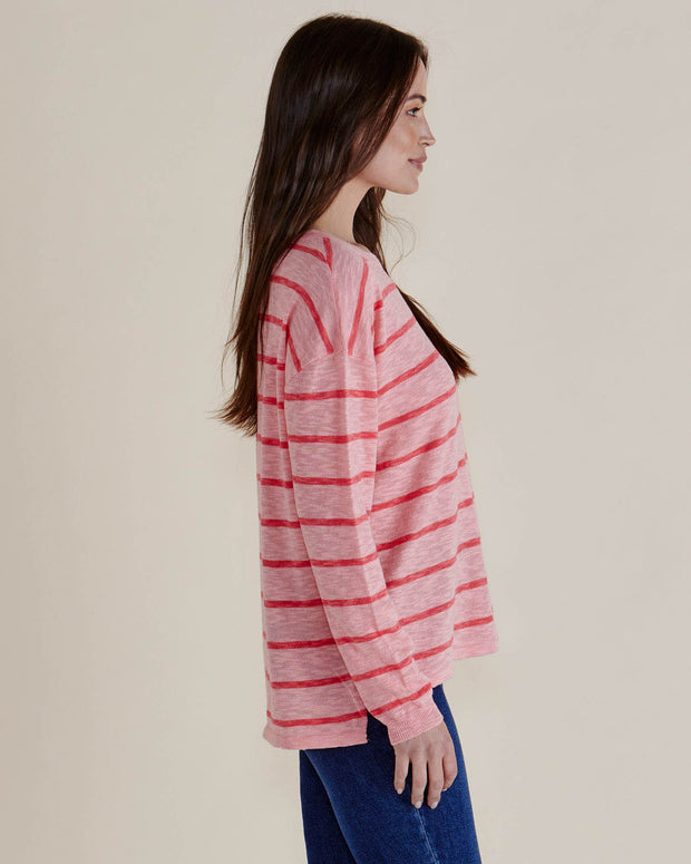 Betty Basics Natasha Knit Top - Pink Stripe
