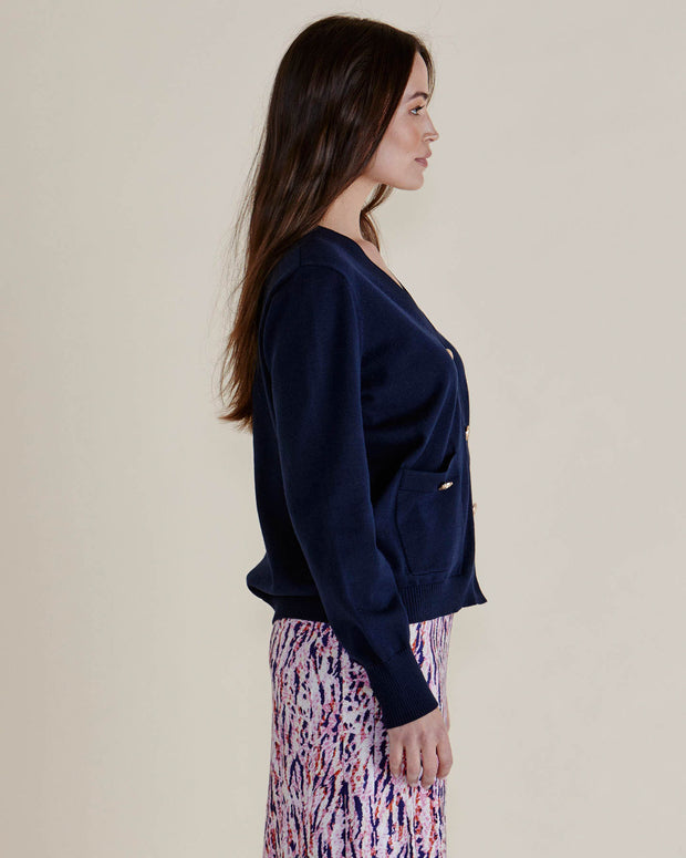 Betty Basics Leon Knit Cardigan - Navy