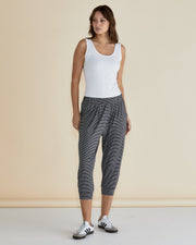 Betty Basics Tokyo 3/4 Pant - Charcoal Stripe