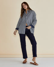 Betty Basics Claire Classic Shirt - Navy Stripe