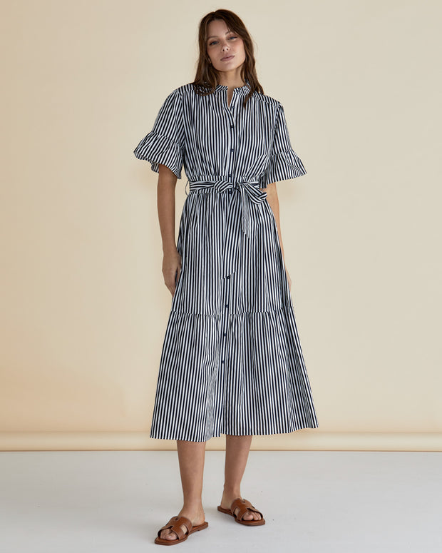 Betty Basics Jamilla Dress - Navy Stripe