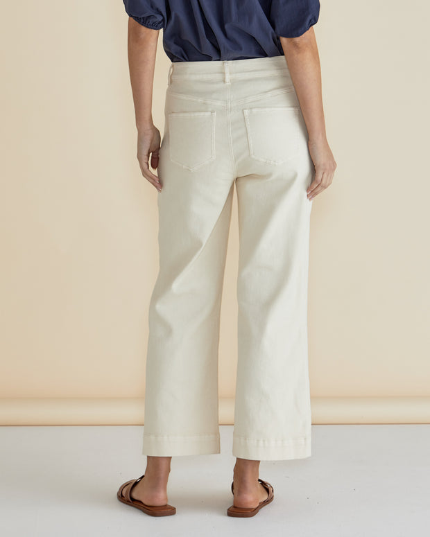 Betty Basics Willow Wide Leg Jean - Off-White