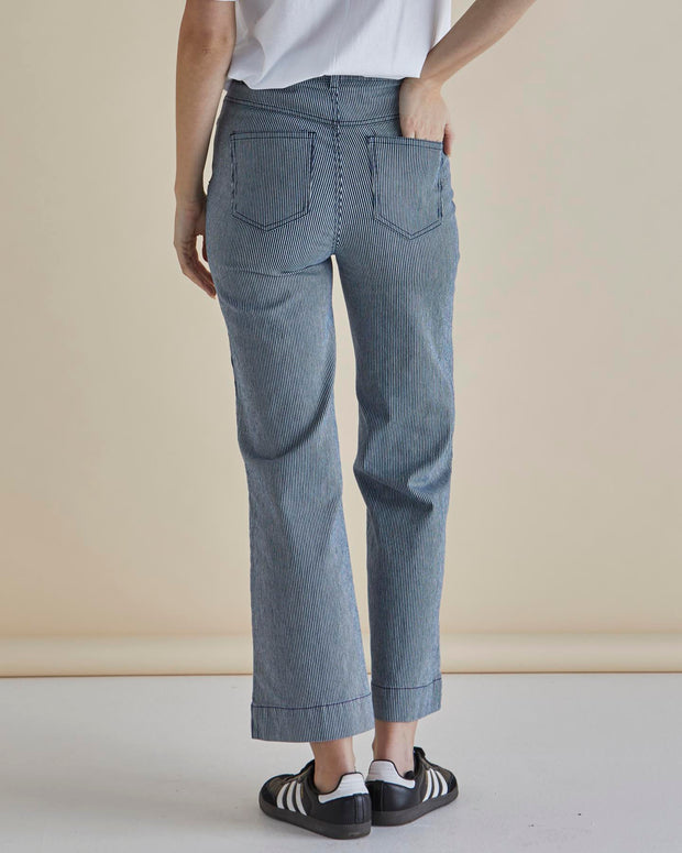 Betty Basics Willow Wide Leg Jeans - Pinstripe