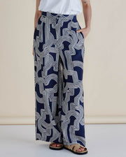 Betty Basics Zander Pant - Navy Geo