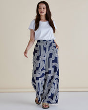 Betty Basics Zander Pant - Navy Geo