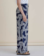 Betty Basics Zander Pant - Navy Geo