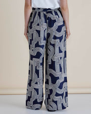 Betty Basics Zander Pant - Navy Geo