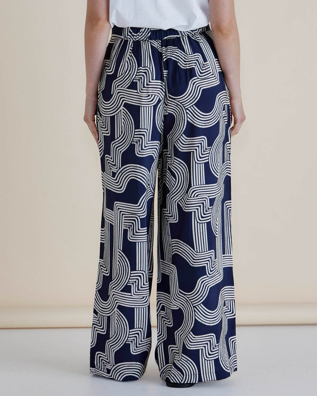 Betty Basics Zander Pant - Navy Geo