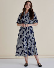 Betty Basics Skye Dress - Navy Geo