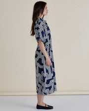Betty Basics Skye Dress - Navy Geo