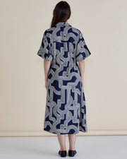 Betty Basics Skye Dress - Navy Geo