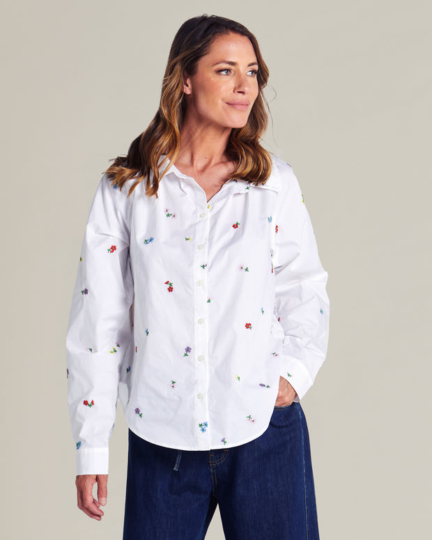 Betty Basics Floral Embroidered Shirt - Floral