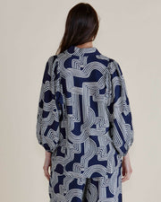 Betty Basics Rosalind Shirt - Navy Geo