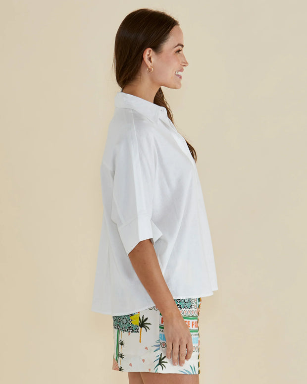 Betty Basics Lynwood Linen Shirt - White