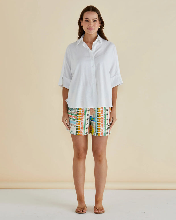 Betty Basics Lynwood Linen Shirt - White