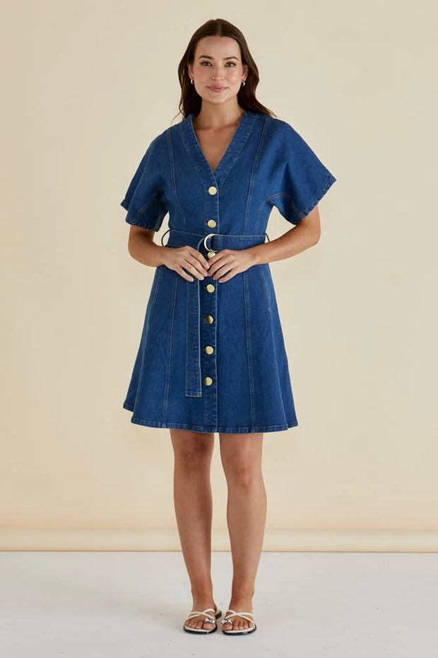Betty Basics Fiori Denim Dress - Mid Wash