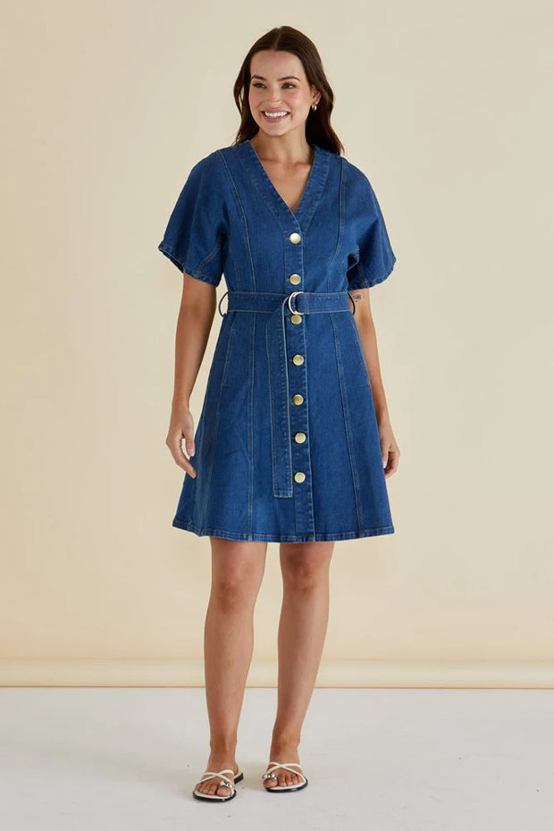 Betty Basics Fiori Denim Dress - Mid Wash
