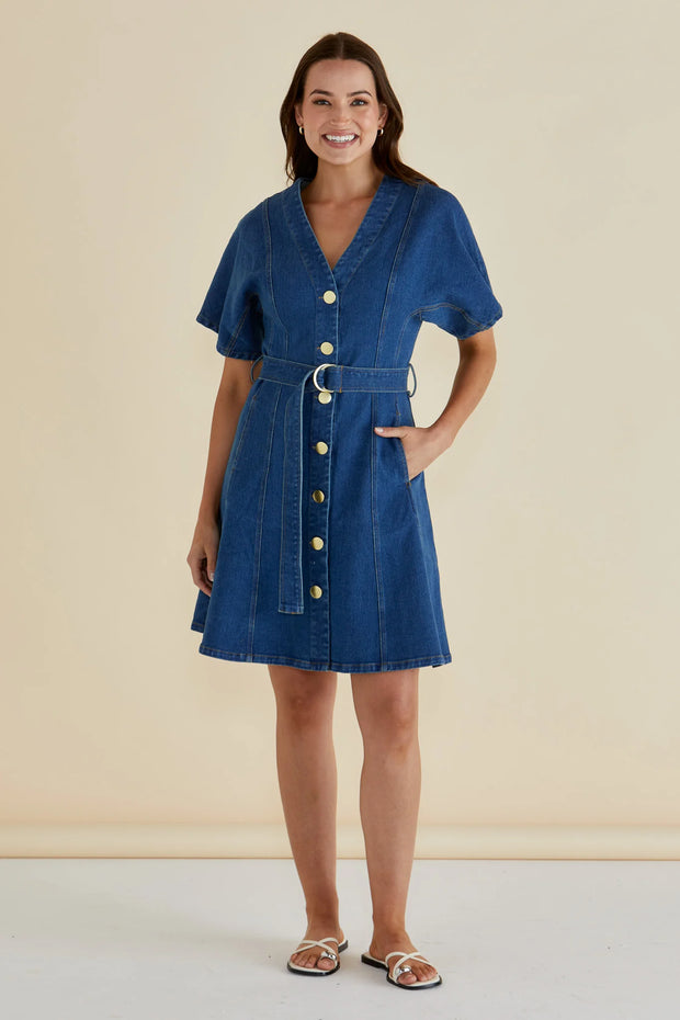 Betty Basics Fiori Denim Dress - Mid Wash