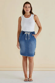 Betty Basics Augie Denim Skirt - Denim Blue