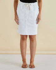 Betty Basics Augie Denim Skirt - White