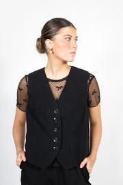Antler NZ Bow Mesh Top - Black