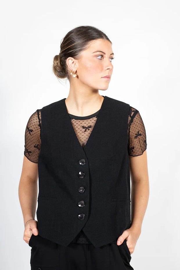 Antler NZ Bow Mesh Top - Black