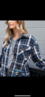 Stella + Gemma Becca Shacket - Navy Check