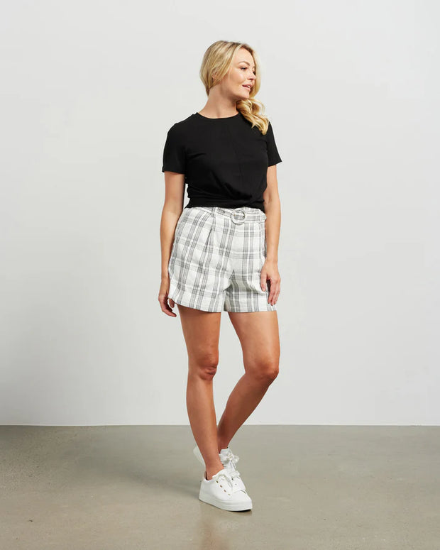 et alia Sara Shorts - White Plaid