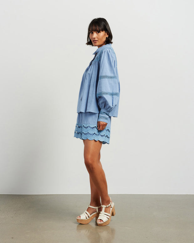 et alia Everly Blouse - Powder Blue