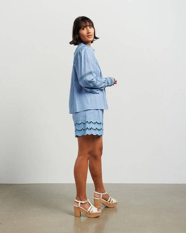 et alia Everly Blouse - Powder Blue