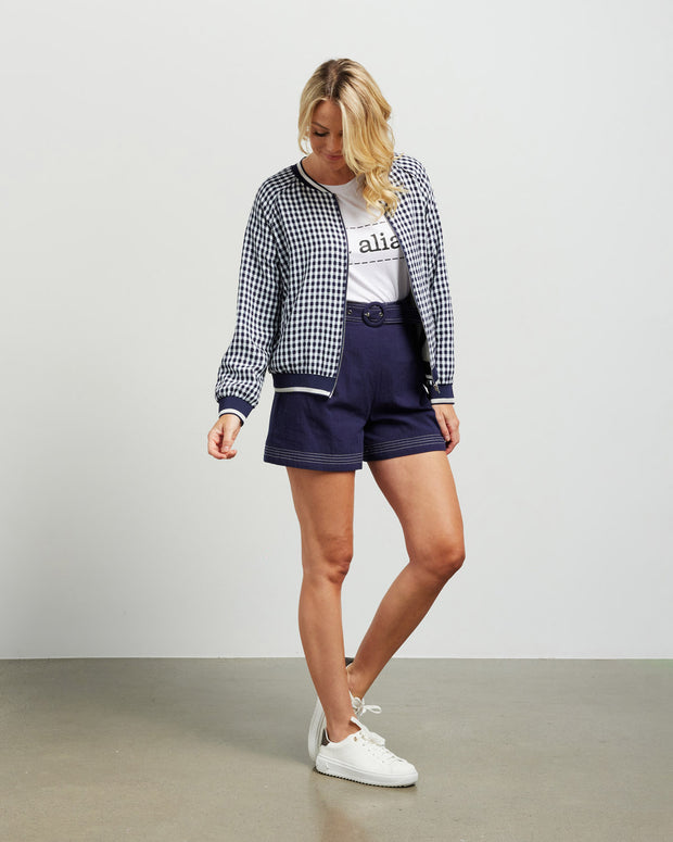 et alia Bobby Bomber - Ink/White Check