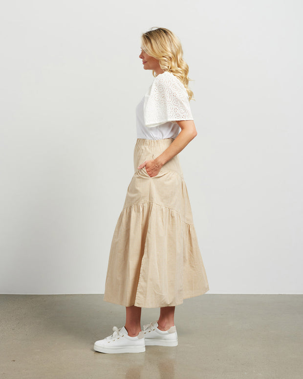 et alia Evie Skirt - Biscotti Gingham