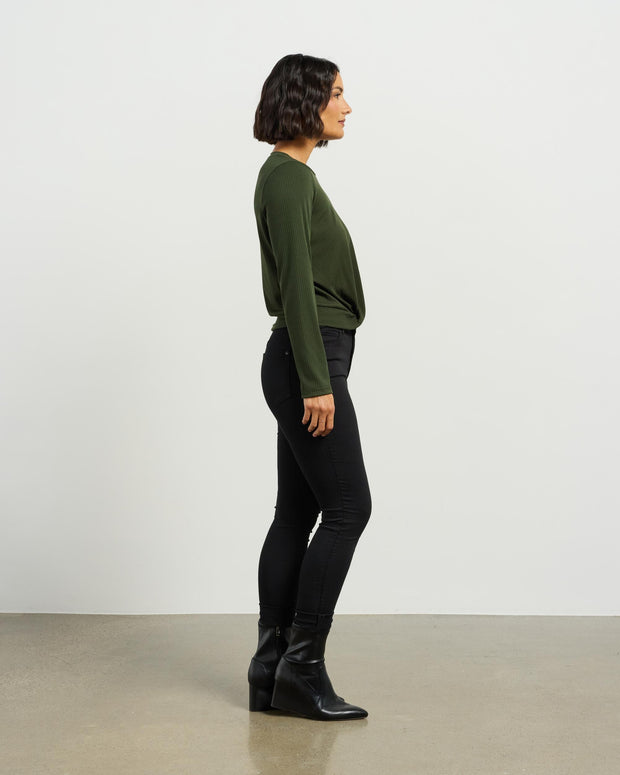 et alia Long Sleeve Twist Tee - Forest