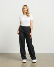 et alia Riley Pants - Black Pinstripe