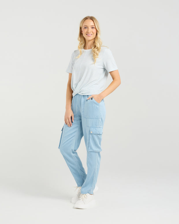 et alia Twist Tee - Sky Stripe
