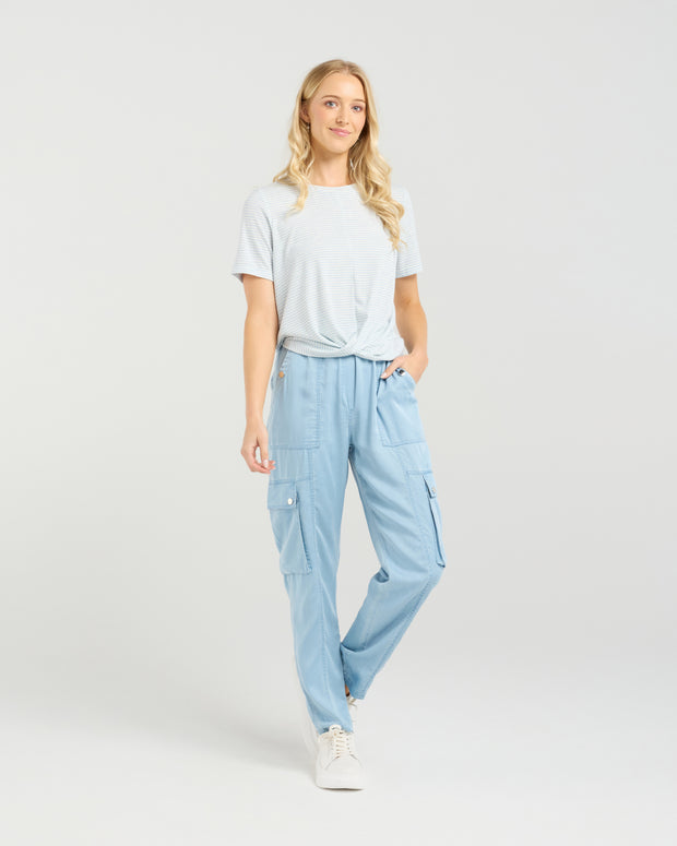 et alia Twist Tee - Sky Stripe