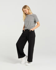 et alia Twist Tee - Monochrome Stripe