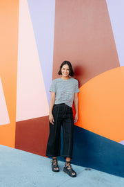 et alia Twist Tee - Monochrome Stripe