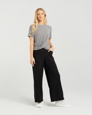 et alia Twist Tee - Monochrome Stripe