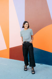 et alia Twist Tee - Monochrome Stripe