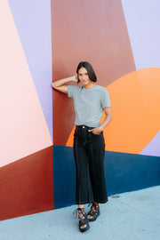 et alia Twist Tee - Monochrome Stripe