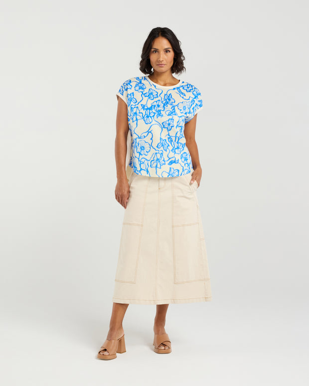 et alia Tatum Top - Flowerbomb Blue