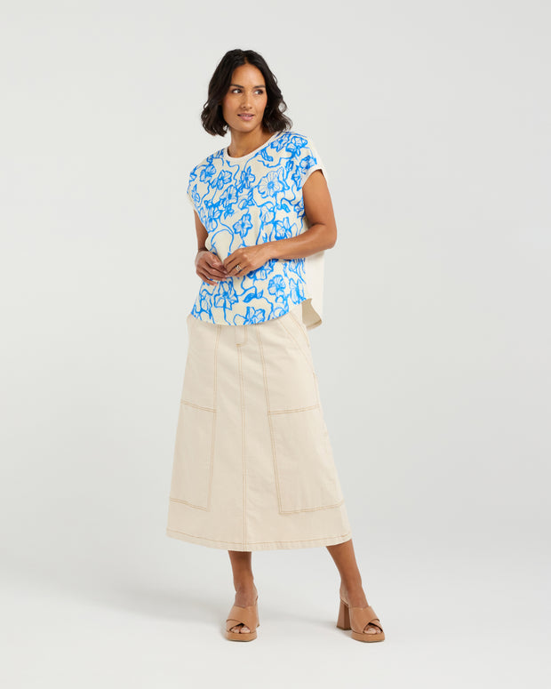 et alia Tatum Top - Flowerbomb Blue