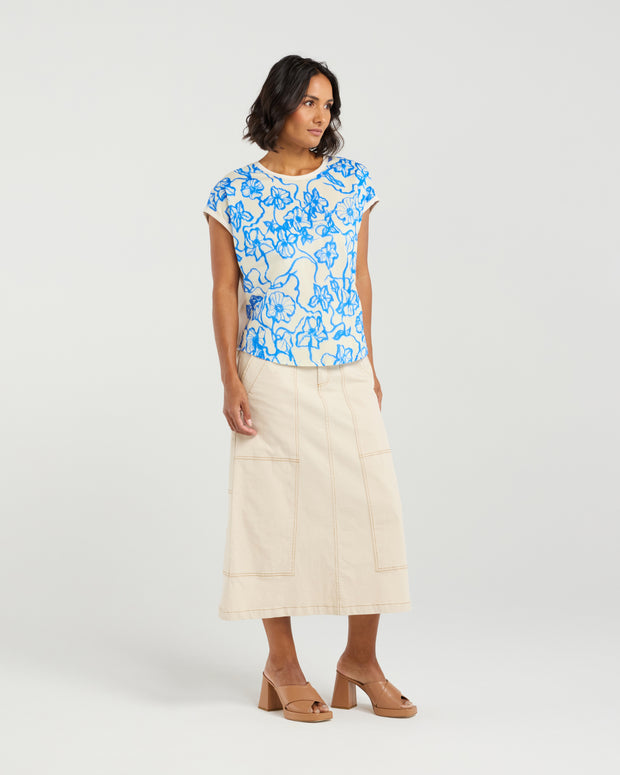 et alia Tatum Top - Flowerbomb Blue