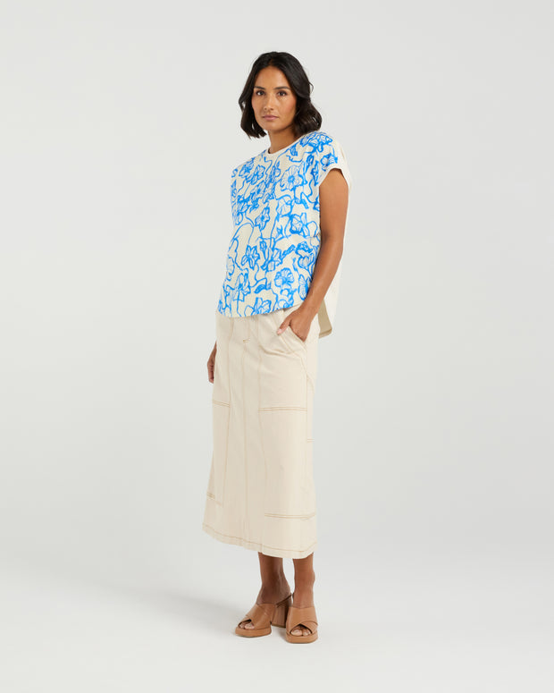 et alia Tatum Top - Flowerbomb Blue
