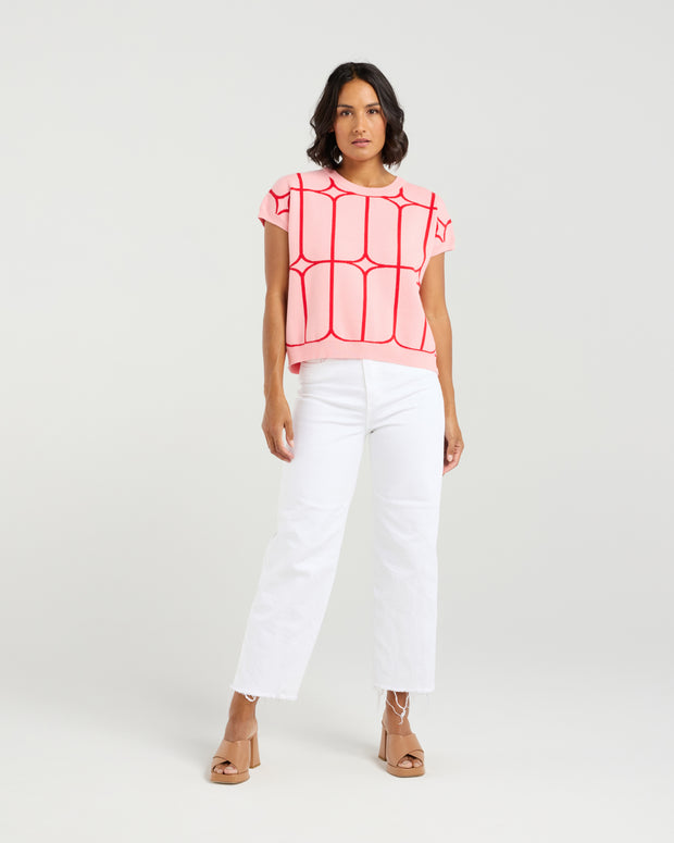 et alia Sedgewick Knit - Blush Trellis