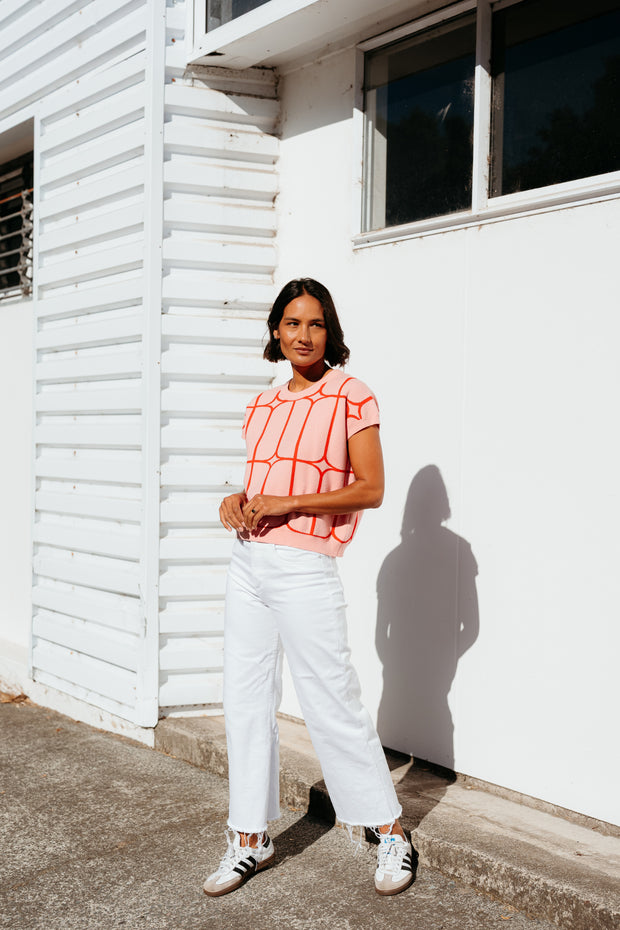 et alia Sedgewick Knit - Blush Trellis
