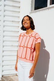 et alia Sedgewick Knit - Blush Trellis