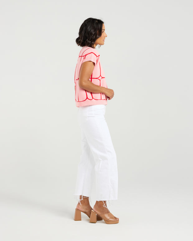 et alia Sedgewick Knit - Blush Trellis